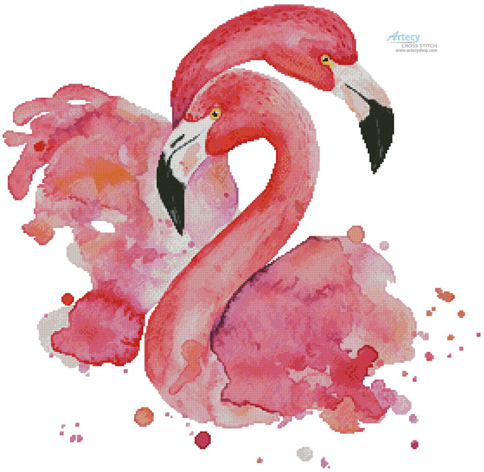 Watercolour Flamingos